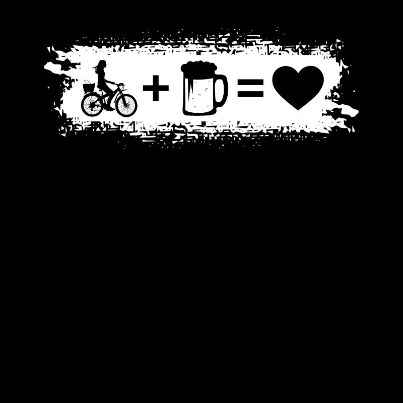 Grunge Rectangle - Coeur - Bière - Femmes Cyclisme -