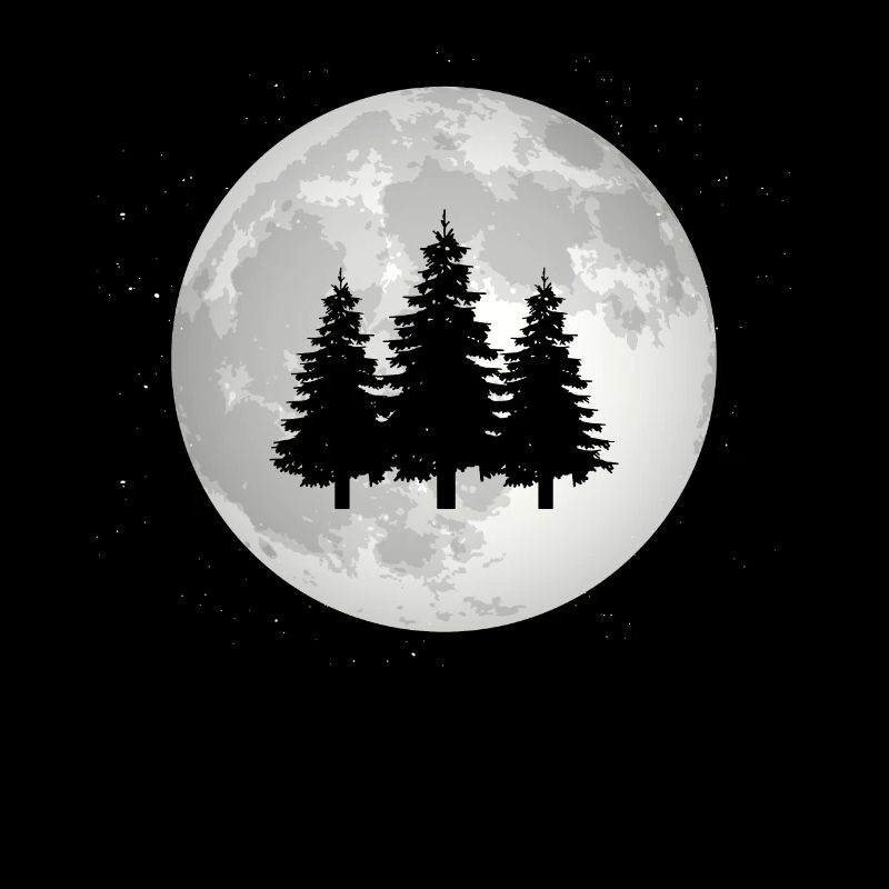 Full Moon - Trees -