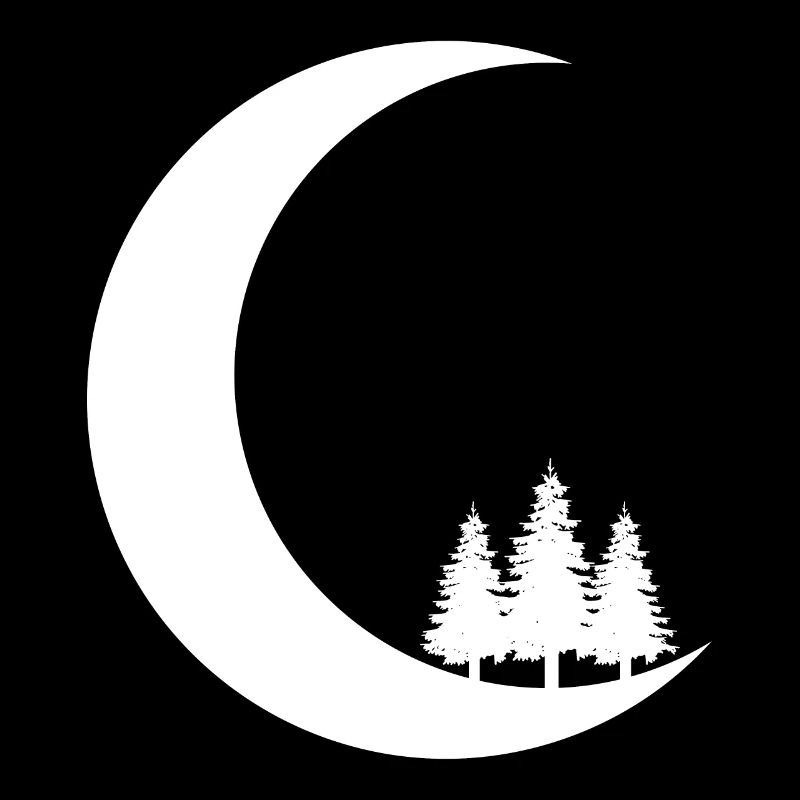 Crescent Moon - Trees -