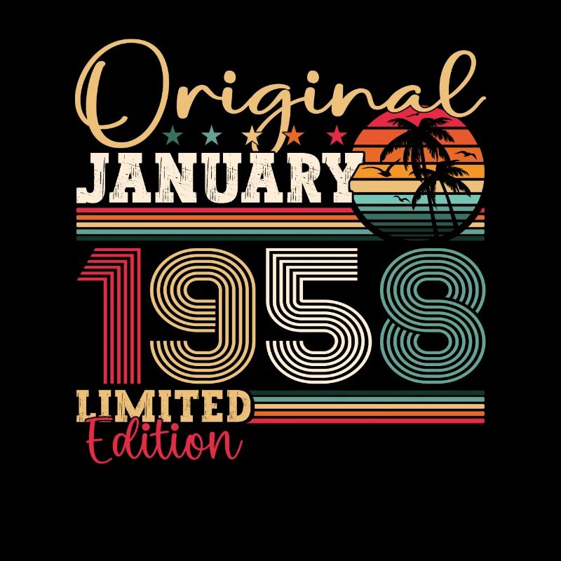 Born 1958 January 65th birthday Gift man