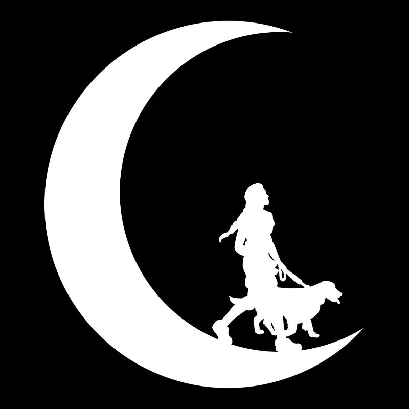 Crescent Moon - Female with Dog -
