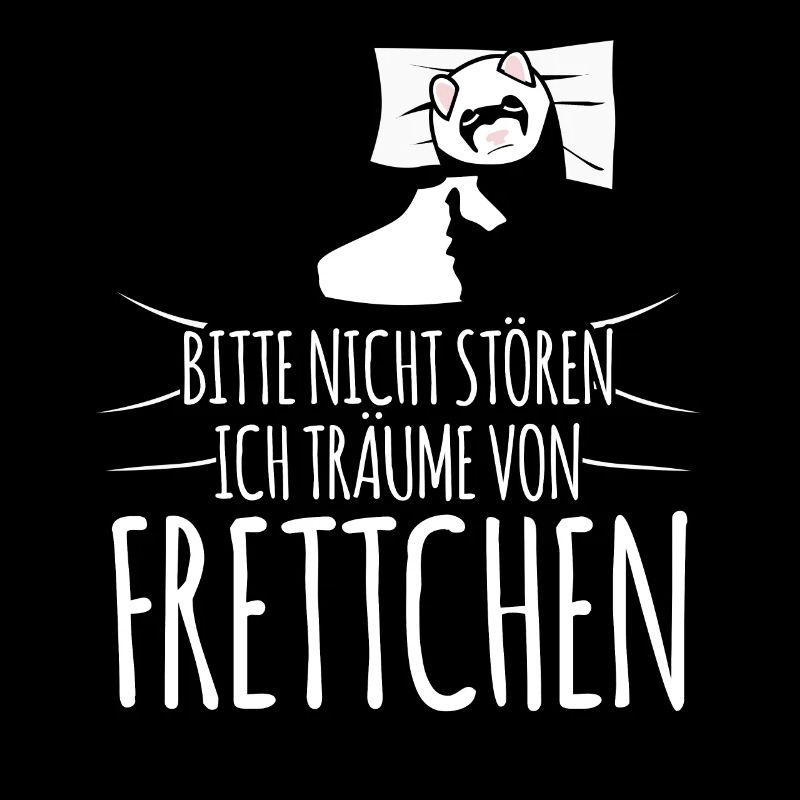 Frettchen schläft müde im Bett
