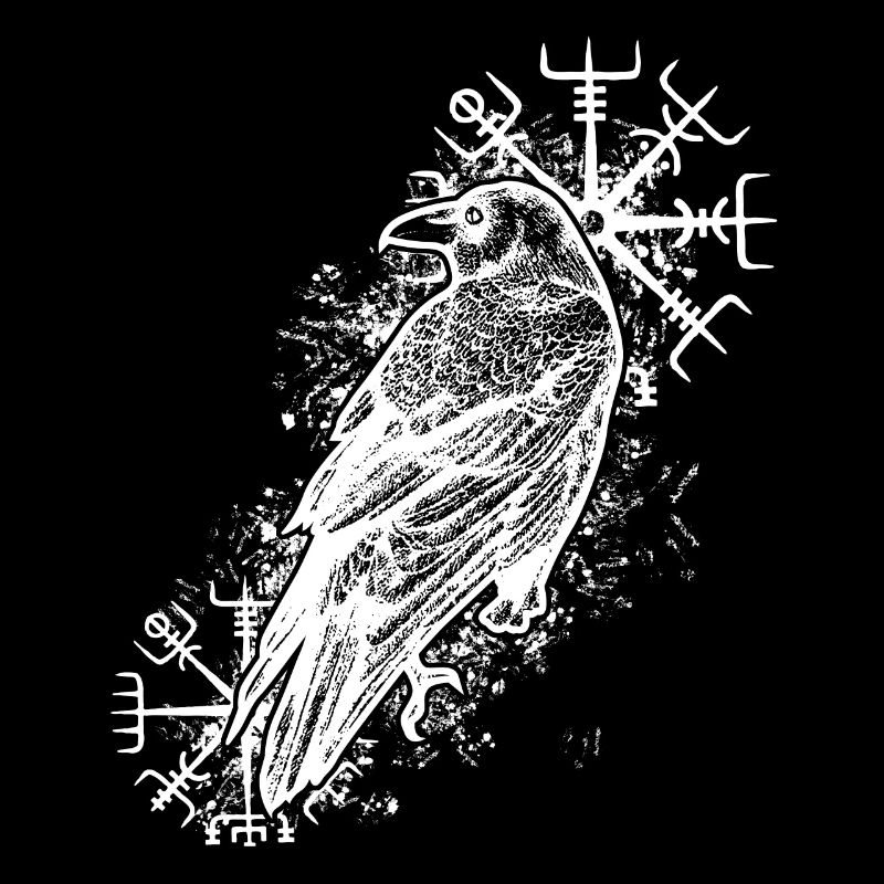 Raven Valhalla Viking Vegvisir