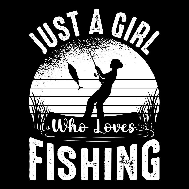 Nur ein Mädchen, das das Fischen liebt -