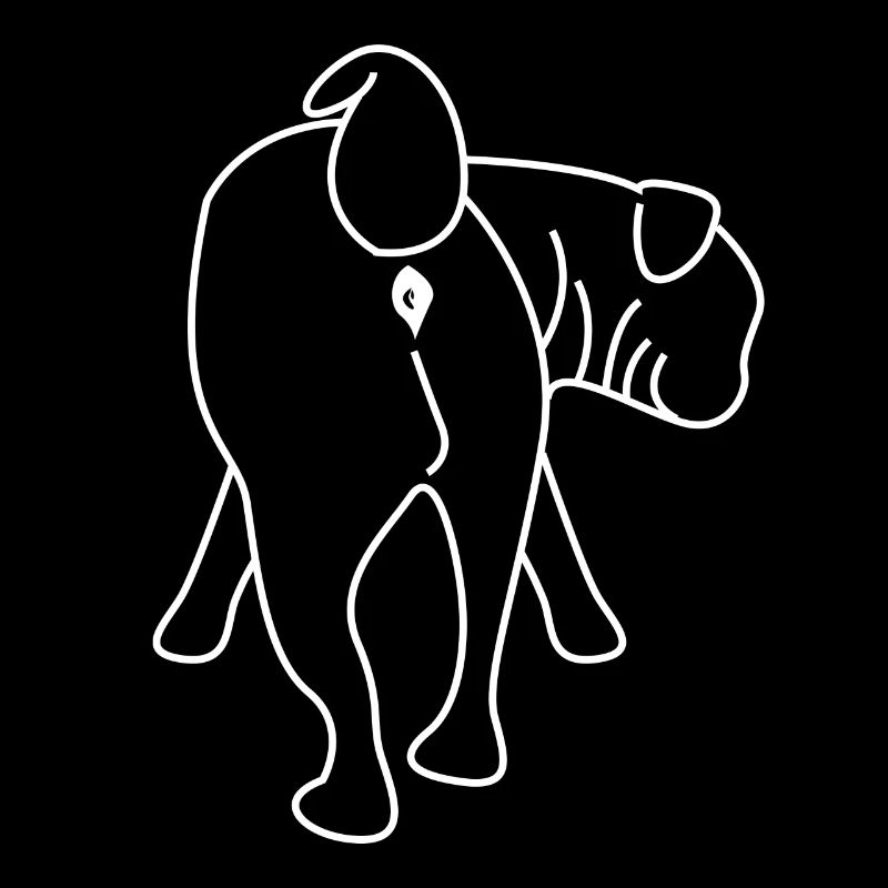 Carlin derrière les chiens