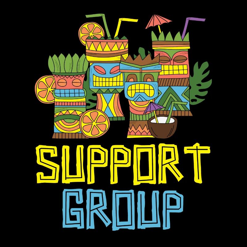 Support Group Hawaiian Luau Party Tiki Ba