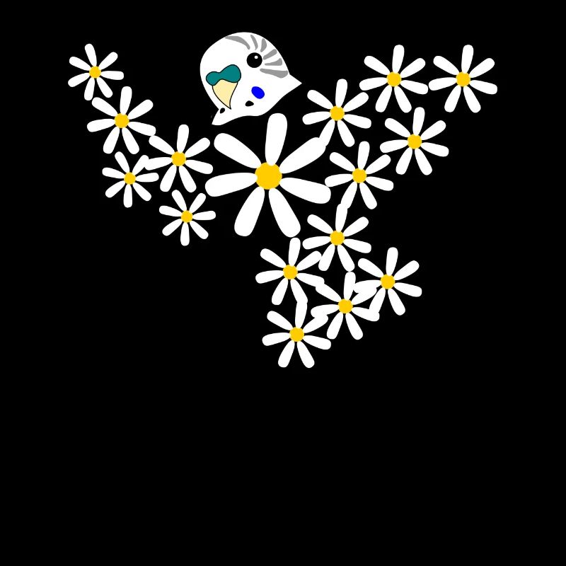 Perruche oiseau faite de fleurs