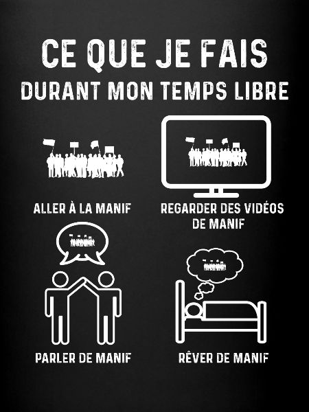 manif temps libre manifestant