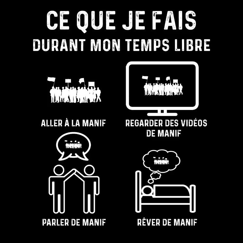 manif temps libre manifestant