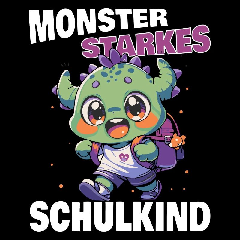 Einschulung Schule Monster starkes Schulkind