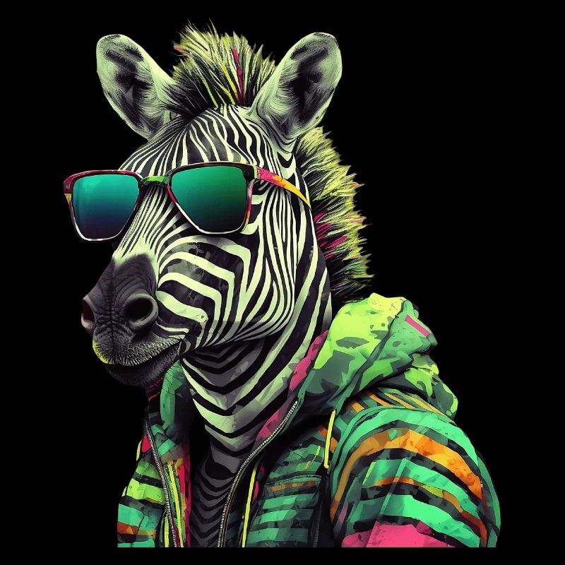 Zebra mit Sonnenbrille Bunt Coole Zebras Afrika