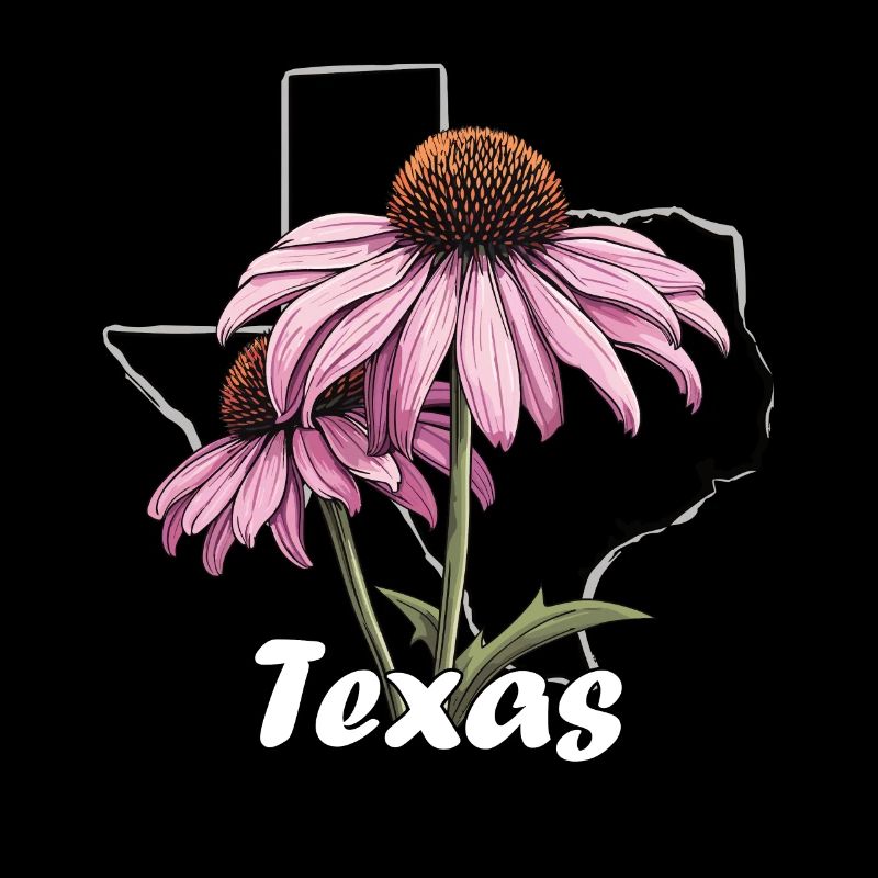 Texas flag with floral spring Texas