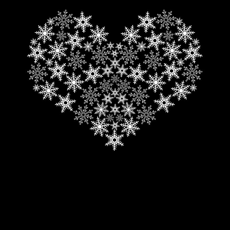 Coeur de neige Flocon de neige Flocons de neige