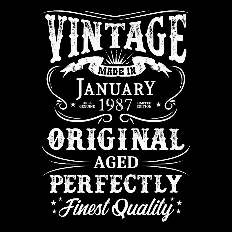 Vintage Made In 1987 Year 1987 Born