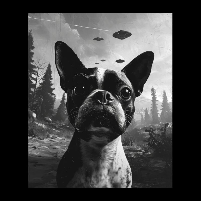 AliDog - Alien Selfie Boston Terrier OVNI