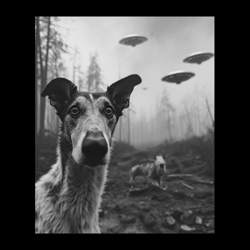Dog - Alien Selfie Borzoi Ufo