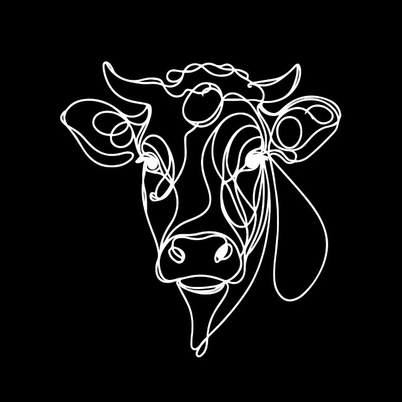 Line Art Papa Maman Vache - Limousin