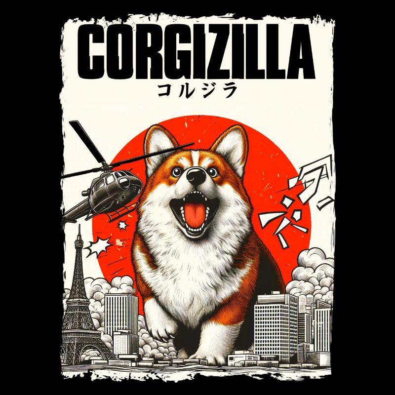 Corgi chien Corgizilla Drôle de chien Design Corgi