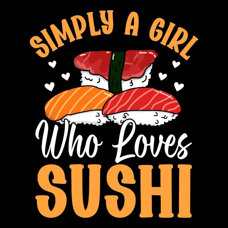 Einfach ein Mädchen, das Sushi liebt Japanisches Essen Sushi