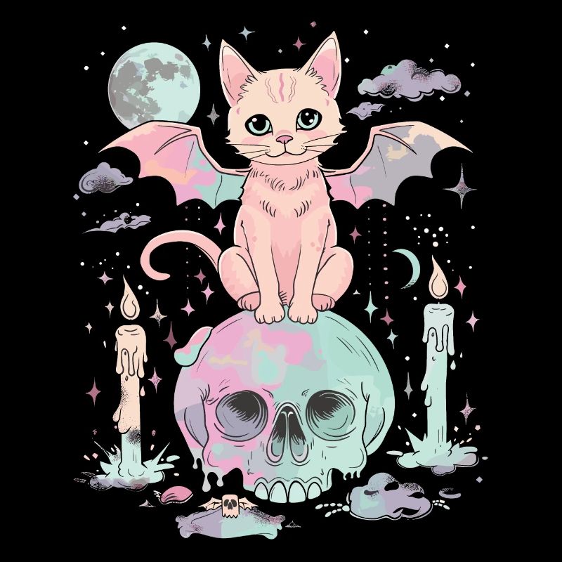 Kawaii Cat Pastel Goth Cute Creepy