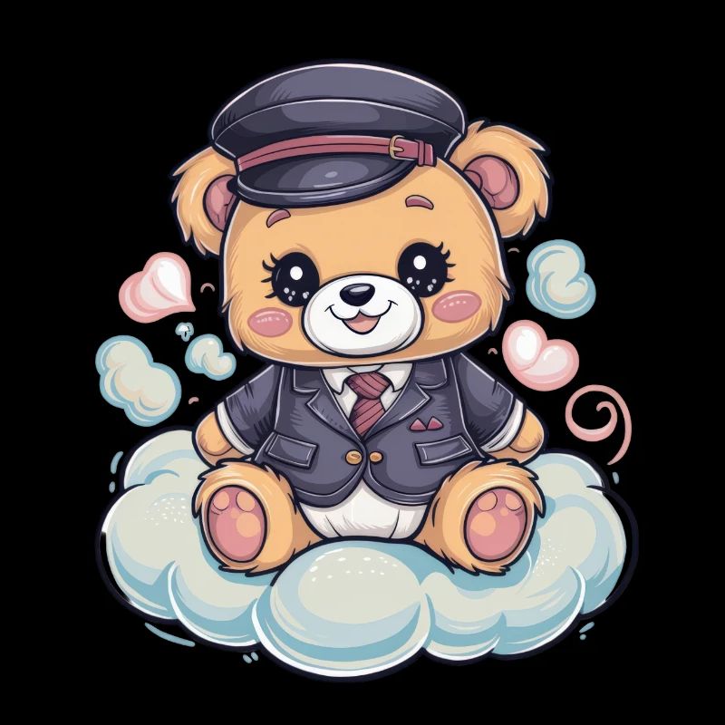 Cute teddy bear with trational school uniform
