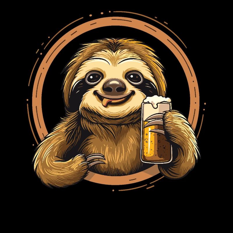 Faultier Bier Biertrinker