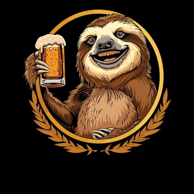 Sloth Beer Beer Drinker