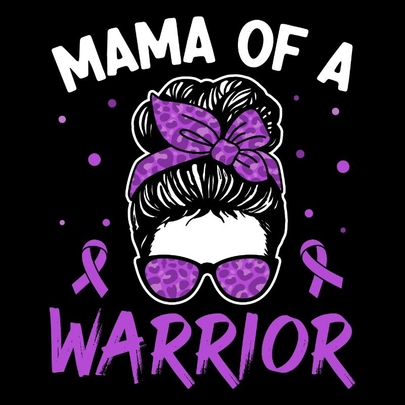 Maman D’un Guerrier Ruban Violet Chignon Désordonné