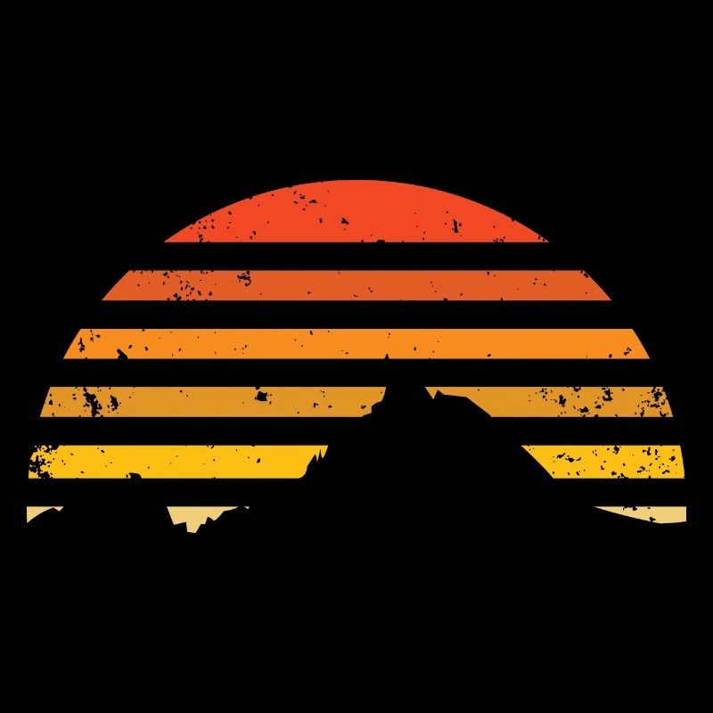 Mountains sun silhouette cool gift idea