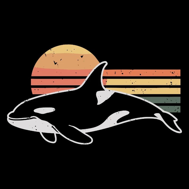 Retro Orca Wal Schwertwal Killerwal Orka