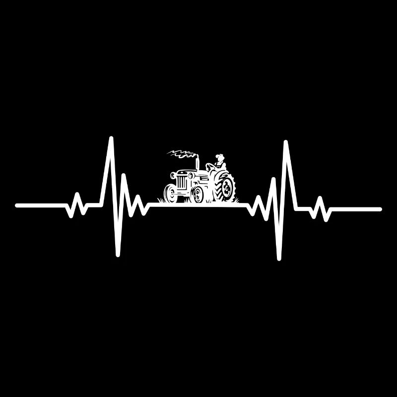 Heartbeat man driving tractor