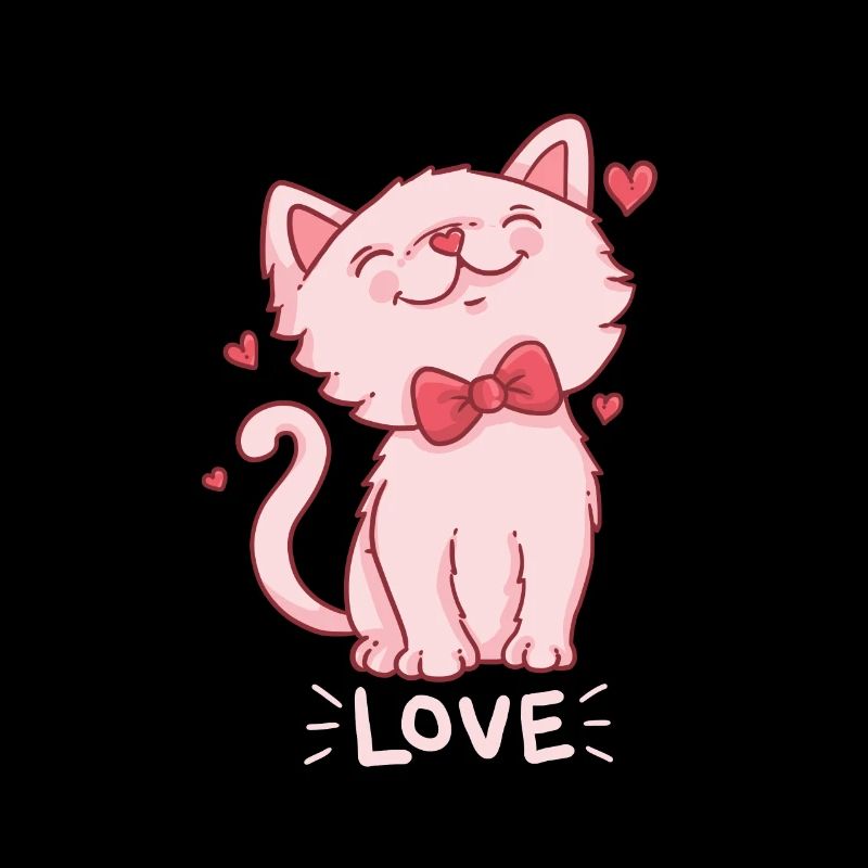 entzückende rosa Katze Herz Geschenkidee Love