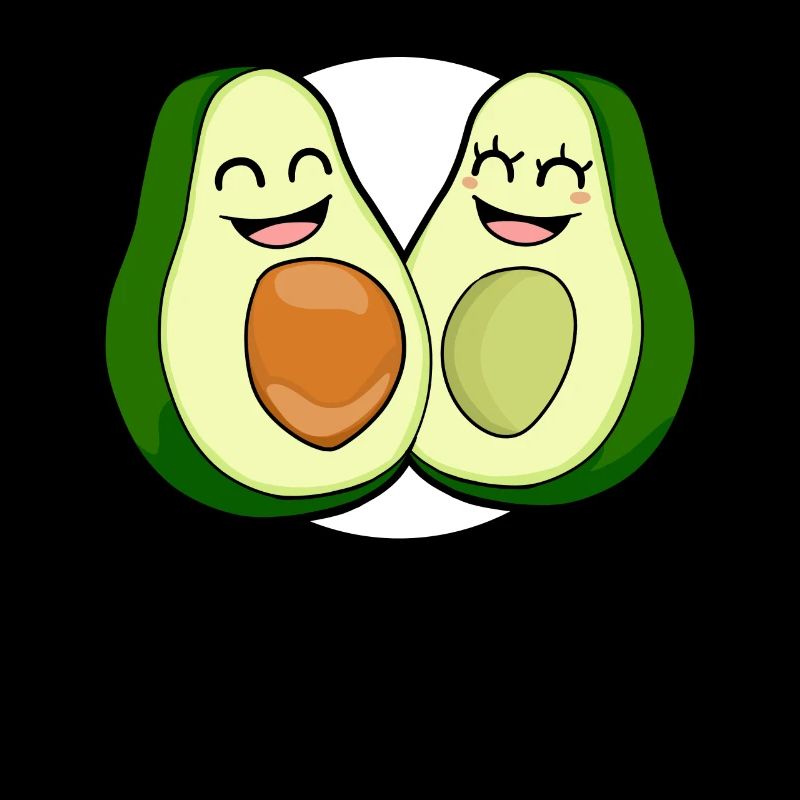 Paar Avocado Obst Kawaii Comic Liebe Geschenk