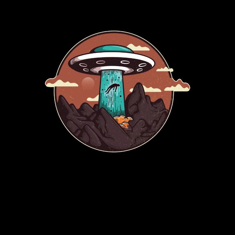 Weinlese-UFO-Raumschiff-Alien Abduction