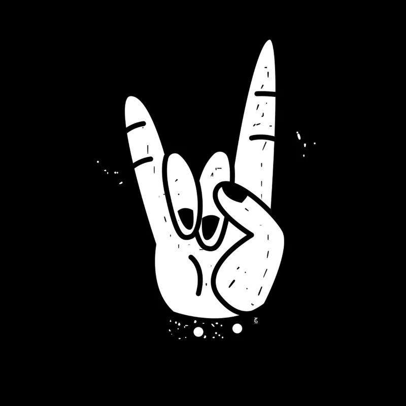 Awesome Rock And Roll Hand Sign Distressed Graphic