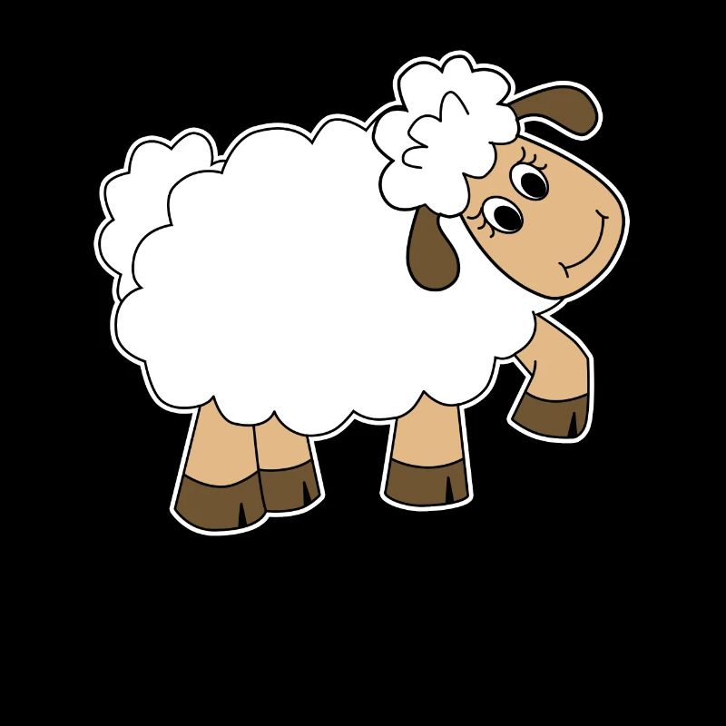 Comic Cartoon Wolle Bauernhof Schaf Lamm Geschenk