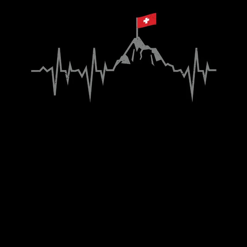 Switzerland mountains hiking heartbeat ECG pulse gift