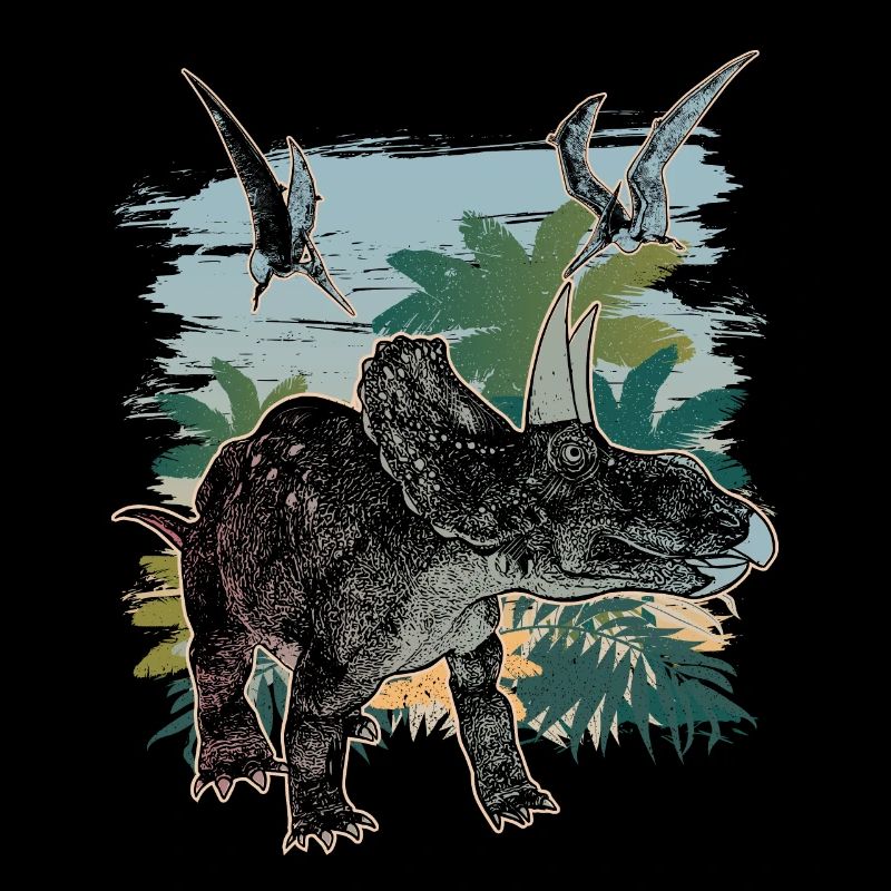 Dicératops dinosaure fossile herbivore