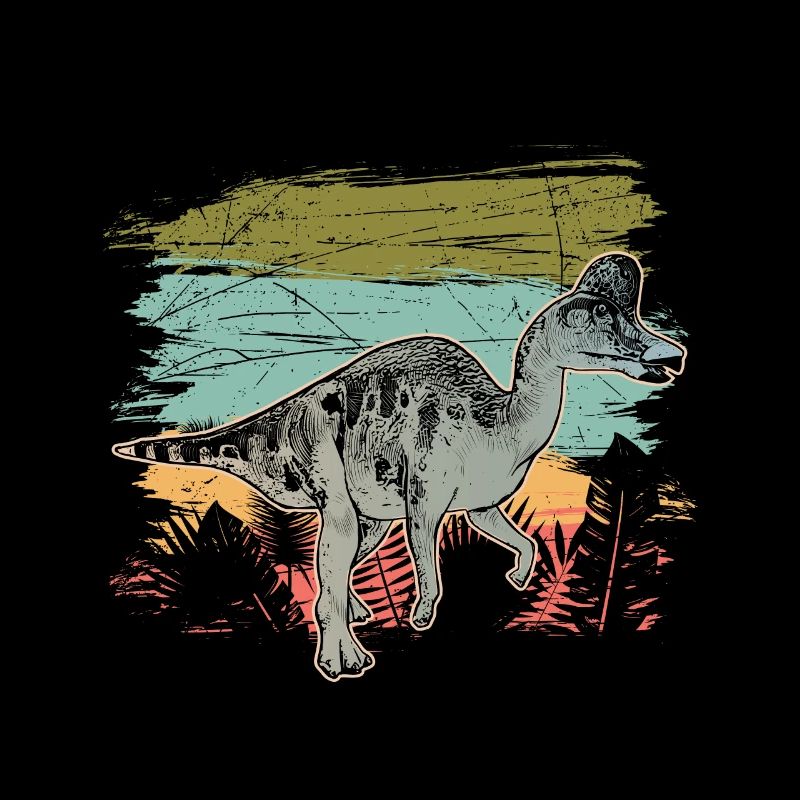 Hadrosaurus Dinomotiv Dinosaurier Urzeit Wildnis