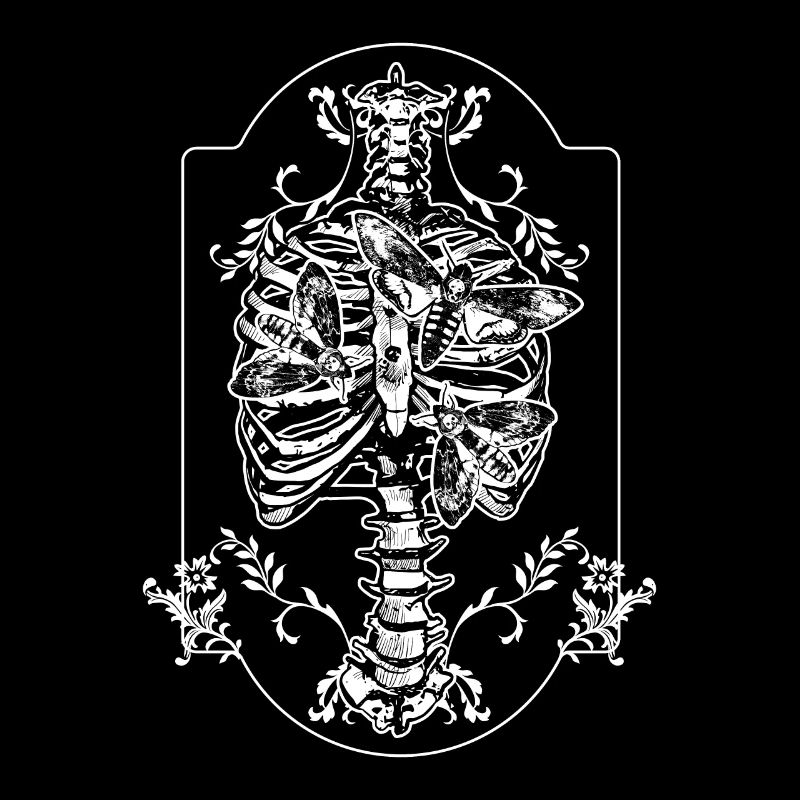 Squelette, tombe, insecte, gothik, tombe mort