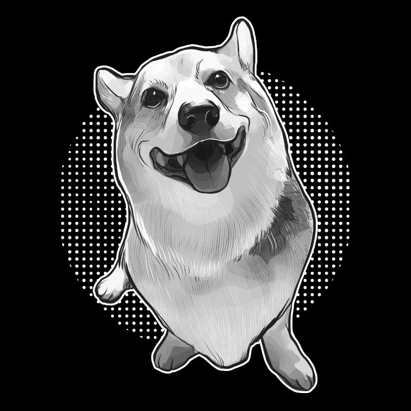 laughing corgi