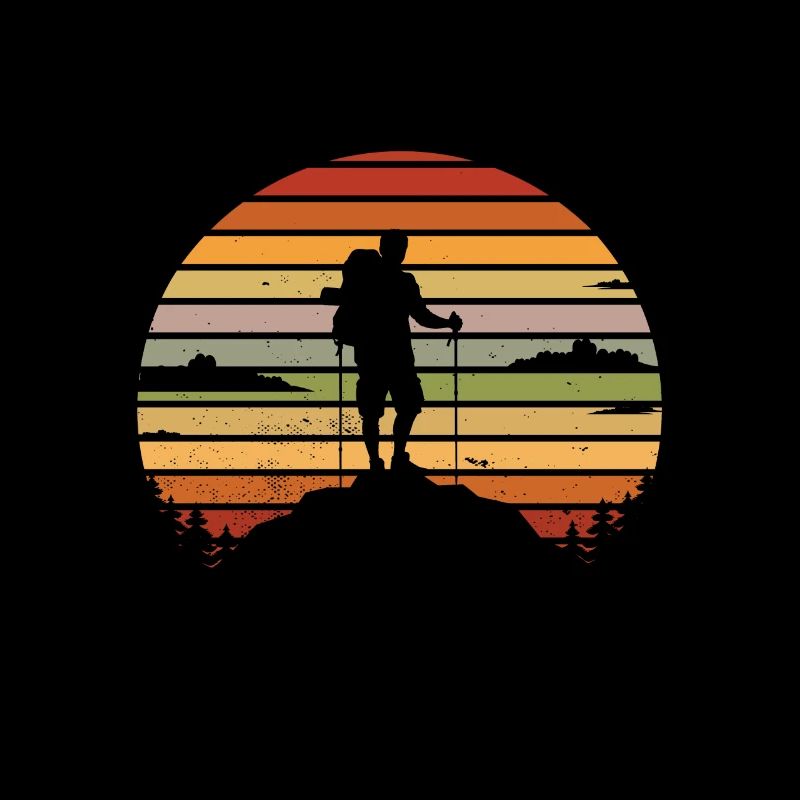 Retro hiking mountain climber mountains forest gift