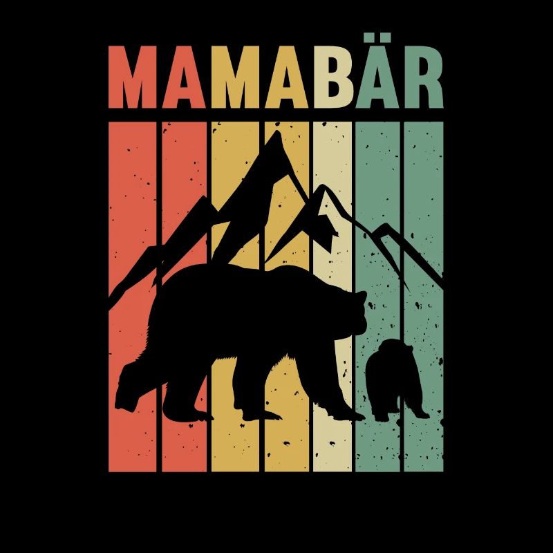 Mamabär Muttertag Retro Mutter Geschenk