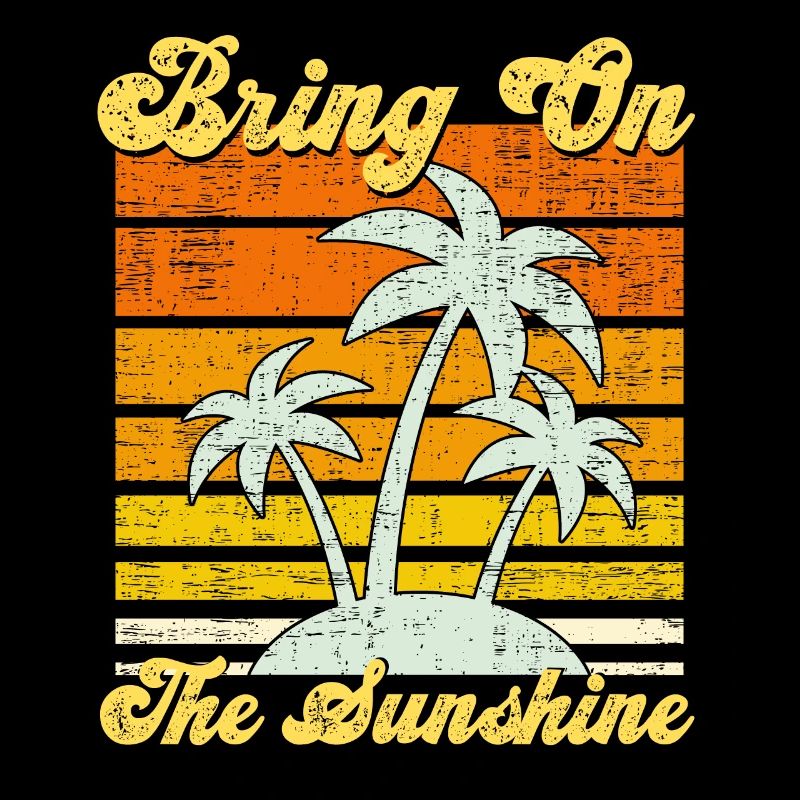 Vintage Retro Sonne Sommer Urlaub Palmen Design