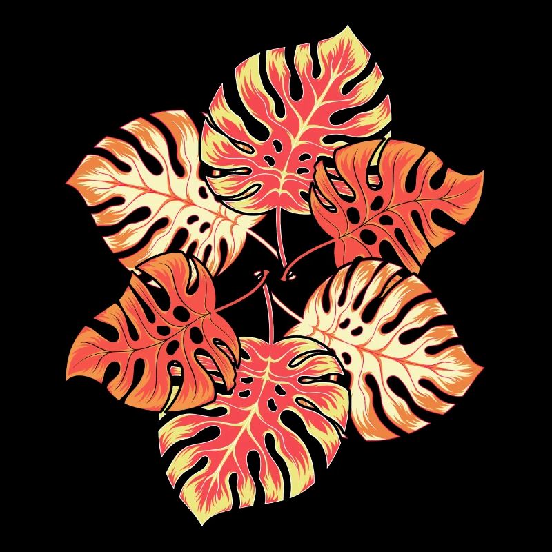 Tropical Monstera Deliciosa Leaves Monstera