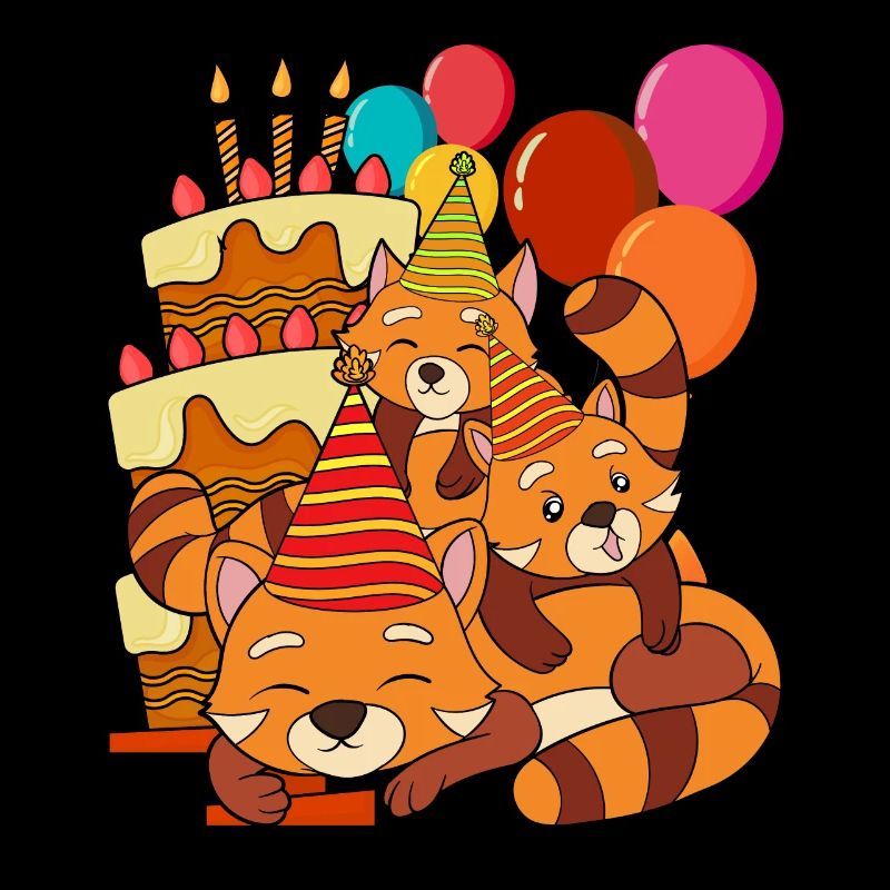 Geburtstag Party Geschenk Tier Roter Panda