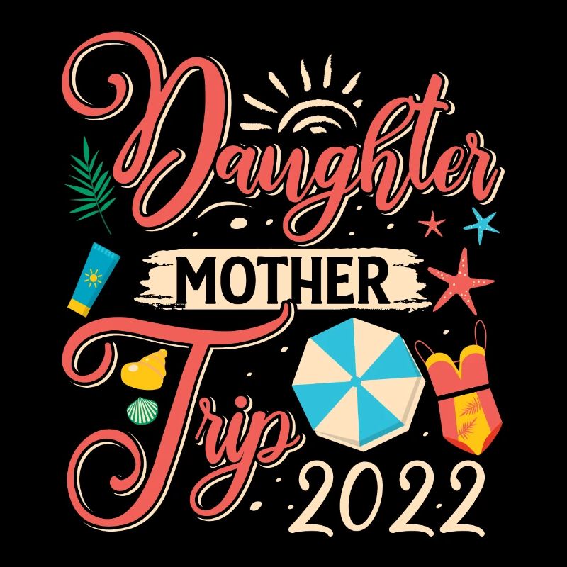 Fille Mère Voyage 2022 Été Plage Cadeau