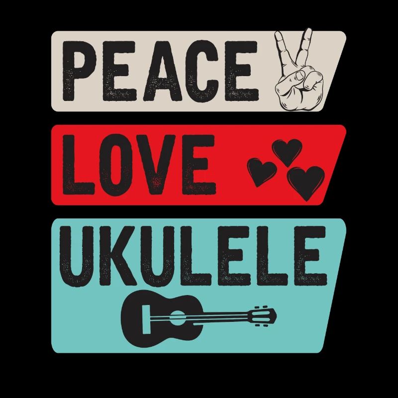 Peace Love Ukulele Guitar Player