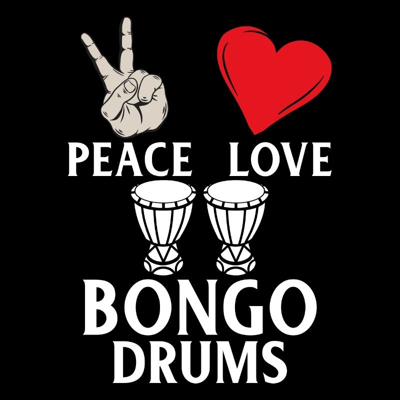 Peace Love Bongo Batterie Drôles Percussions