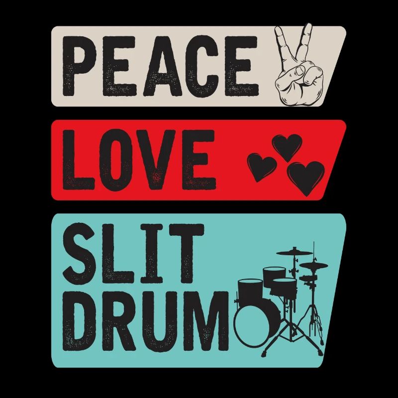 Peace Love Slit Drum African Slit Drum